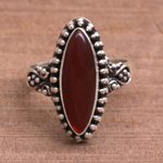 Carnelian ring, 'Fire and Courage' - Sterling Silver and Carnelian Ring