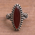 Carnelian ring, 'Fire and Courage' - Sterling Silver and Carnelian Ring (image 2b) thumbail