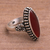 Carnelian ring, 'Fire and Courage' - Sterling Silver and Carnelian Ring (image 2c) thumbail