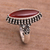 Carnelian ring, 'Fire and Courage' - Sterling Silver and Carnelian Ring (image 2d) thumbail