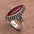 Carnelian ring, 'Fire and Courage' - Sterling Silver and Carnelian Ring (image 2e) thumbail
