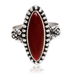 Carnelian ring, 'Fire and Courage' - Sterling Silver and Carnelian Ring