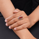 Carnelian ring, 'Fire and Courage' - Sterling Silver and Carnelian Ring