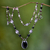 Onyx and pearl necklace, 'Duet' - Pearl and Onyx Silver Pendant Necklace (image 2) thumbail