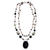 Onyx and pearl necklace, 'Duet' - Pearl and Onyx Silver Pendant Necklace thumbail