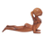Wood statuette, 'Cobra Yoga Pose' - Suar Wood Statuette thumbail