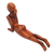 Wood statuette, 'Cobra Yoga Pose' - Suar Wood Statuette (image 2e) thumbail