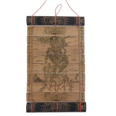 Palm leaf wall hanging, 'Across the Ocean' - Palm leaf wall hanging