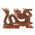 Wood relief panel, 'Winged Fire Dragon' - Unique Wood Relief Panel thumbail