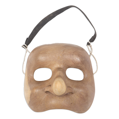 Wood mask, 'Big Nose' - Hibiscus Wood Theatrical Mask