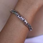 Men's sterling silver braided bracelet, 'Silver Dragon' - Men's Sterling Silver Bracelet