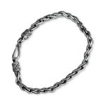 Men's sterling silver link bracelet, 'Flowing River' - Handmade Men's Silver Link Bracelet