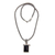 Onyx-Halsband - Halskette mit Anhänger aus Onyx-Sterlingsilber 