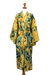 Women's batik robe, 'Golden Firebirds' - Women's Batik Patterned Robe (image 2a) thumbail
