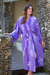 Women's batik robe, 'Kissed by Violet' - Women's Handcrafted Batik Robe