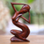 Wood statuette, 'Bathing at the River' - Suar Wood Female Form Sculpture (image 2) thumbail