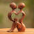 Wood sculpture, 'A Heart Shared by Two' - Romantic Wood Sculpture thumbail