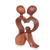 Wood sculpture, 'A Heart Shared by Two' - Romantic Wood Sculpture thumbail