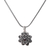 Garnet necklace, 'Sacred Red Lotus' - Floral Sterling Silver Garnet Pendant Necklace (image 2b) thumbail