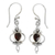 Garnet dangle earrings, 'Crimson Tears' - Garnet Sterling Silver Dangle Earrings thumbail