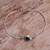 Garnet pendant bracelet, 'Moonbeam Passion' - Garnet Sterling Silver Bangle Bracelet thumbail