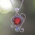 Carnelian and pearl pendant necklace, 'Eloquence' - Carnelian Sterling Silver Pendant Necklace (image 2) thumbail