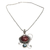 Carnelian and pearl pendant necklace, 'Eloquence' - Carnelian Sterling Silver Pendant Necklace (image 2d) thumbail