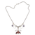 Carnelian and pearl necklace, 'Balinese Blossom' - Carnelian Silver Pendant Necklace thumbail
