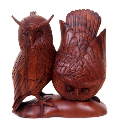 Hand Made Wood Bird Sculpture