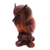Wood statuette, 'Crested Owl' - Fair Trade Wood Bird Sculpture (image 2d) thumbail