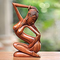 Wood statuette, 'Sensuality'