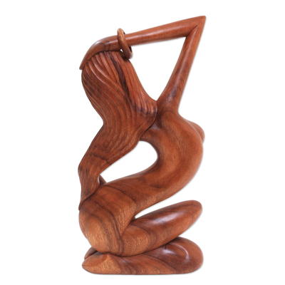 estatuilla de madera - Escultura desnuda femenina