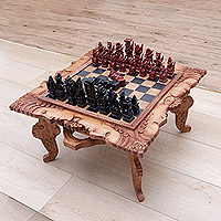 Wood chess set, 'Ramayana' - Wood chess set