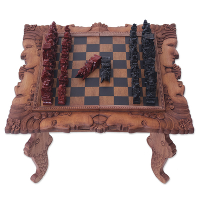 Novica Kingdom Wars Wood Chess Set, Wayfair