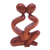 Wood sculpture, 'Heartfelt Kiss' - Romantic Wood Sculpture thumbail