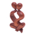 Wood sculpture, 'Heartfelt Kiss' - Romantic Wood Sculpture