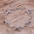 Amethyst link bracelet, 'Contentment' - Amethyst Heart Link Bracelet thumbail