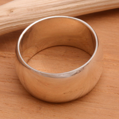 Men's sterling silver ring, 'Peace' - Men's Sterling Silver Band Ring