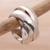 Men's sterling silver ring, 'Family of Three' - Men's Handmade Sterling Silver Band Ring (image 2c) thumbail