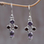 Garnet and amethyst dangle earrings, 'Crystal Melody' - Women's Amethyst Sterling Silver Dangle Earrings thumbail