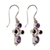 Garnet and amethyst dangle earrings, 'Crystal Melody' - Women's Amethyst Sterling Silver Dangle Earrings (image 2b) thumbail