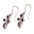 Garnet and amethyst dangle earrings, 'Crystal Melody' - Women's Amethyst Sterling Silver Dangle Earrings (image 2c) thumbail