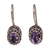 Amethyst drop earrings, 'Purple Spell' - Sterling Silver Amethyst Drop Earrings (image 2a) thumbail
