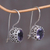 Amethyst drop earrings, 'Purple Spell' - Sterling Silver Amethyst Drop Earrings (image 2b) thumbail