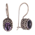 Amethyst drop earrings, 'Purple Spell' - Sterling Silver Amethyst Drop Earrings (image 2d) thumbail