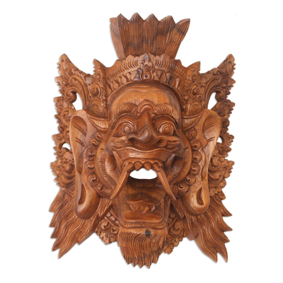 Wood mask, 'Judge of the Netherworld' - Fair Trade Cultural Wood Mask