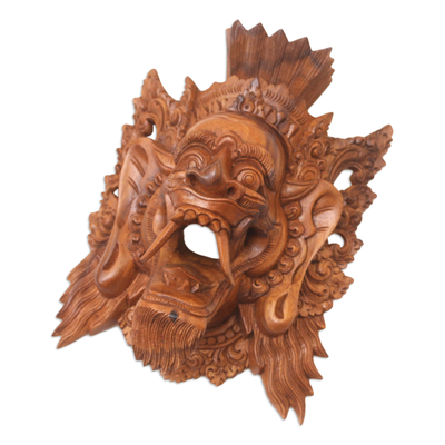Wood mask, 'Judge of the Netherworld' - Fair Trade Balinese Cultural Hand Carved Wood Mask