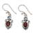 Garnet and blue topaz dangle earrings, 'Fire and Ice' - Garnet Sterling Silver Dangle Earrings thumbail