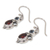 Garnet and blue topaz dangle earrings, 'Fire and Ice' - Garnet Sterling Silver Dangle Earrings (image 2b) thumbail