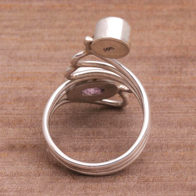 Amethyst and pearl ring, 'Pure in Heart' - Amethyst and Pearl Ring